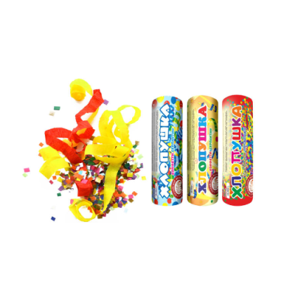 Набор ( 3конф.+3серп.) Набор хлопушек купить в Москве | salutsklad.ru